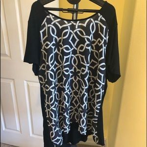 Espresso 2X Black White Blouse zipper closure